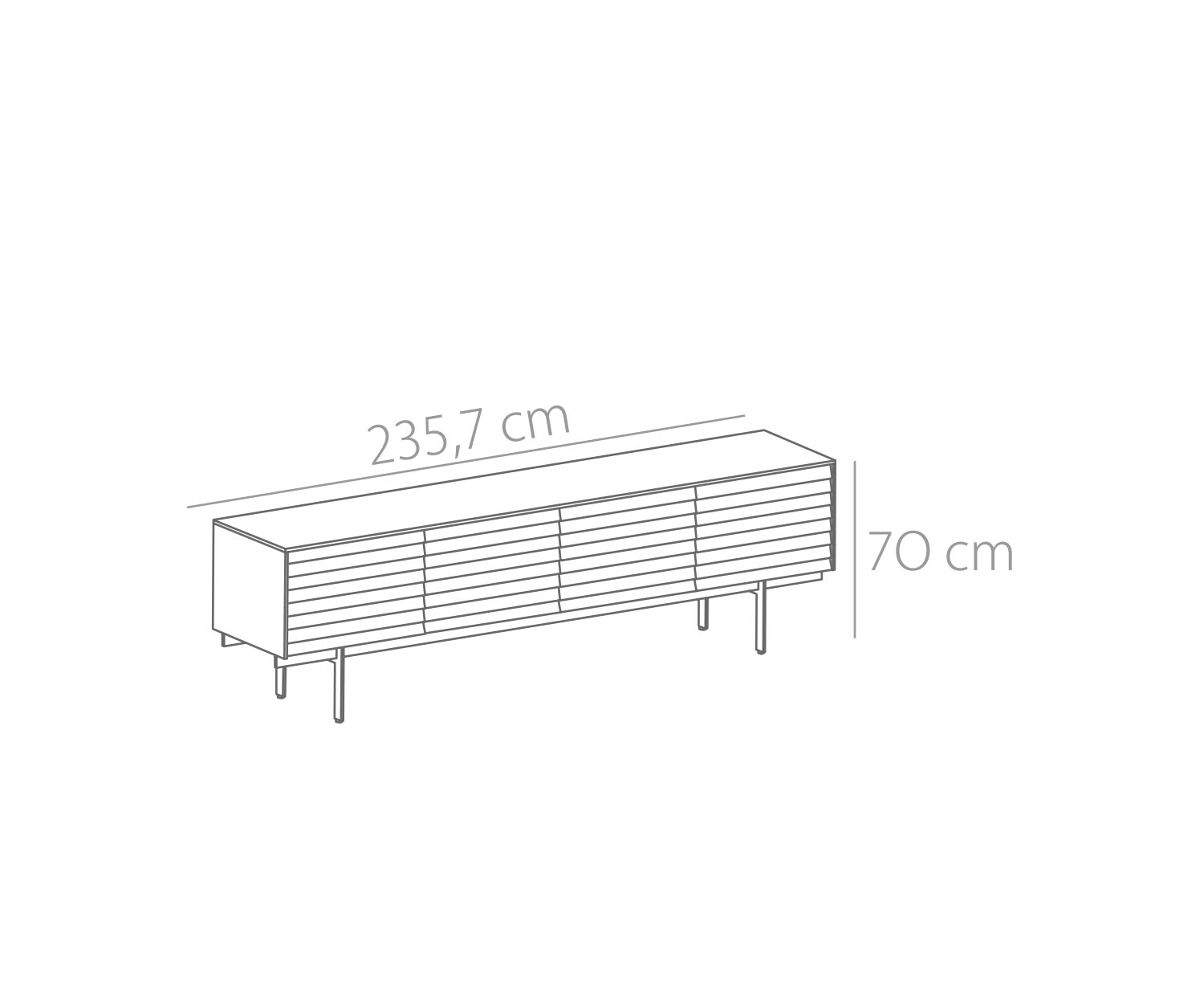 Punt Credenza Sussex con piedini B235 schizzo Punt Credenza Sussex con piedini B235 schizzo