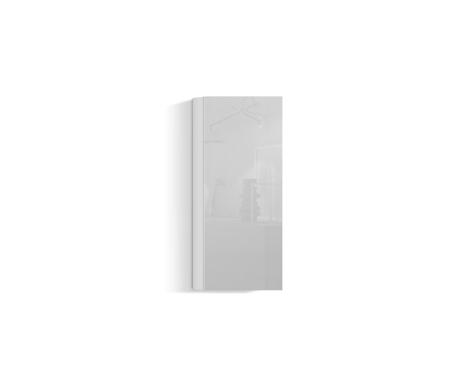 Parete attrezzata design verticale H96 L45 bianco400 Parete attrezzata design verticale H96 L45 bianco400