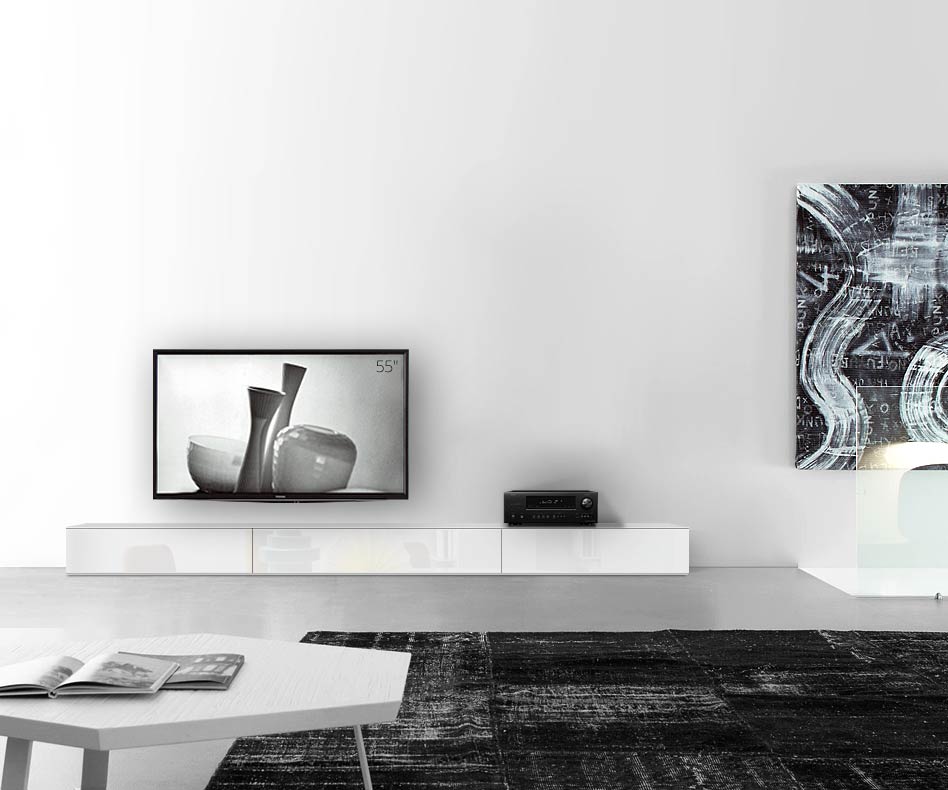 /Basamento basso di design W300 H27 bianco lucido /Basamento basso di design W300 H27 bianco lucido