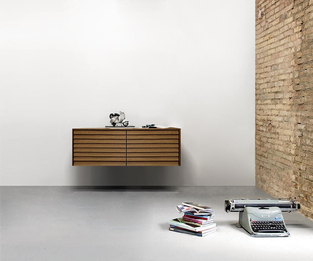 Punt Credenza Sussex sospesa B119 noce super opaco