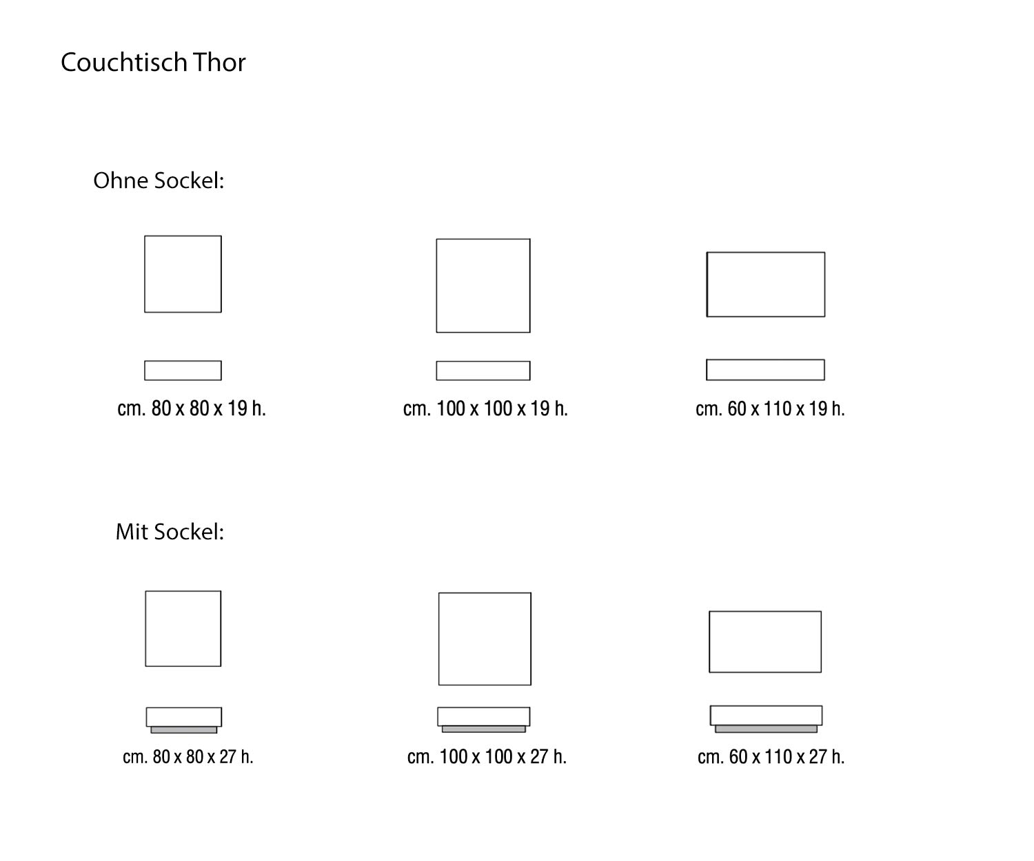 Marelli Tavolino Thor schizzo dimensioni dimensioni dimensioni