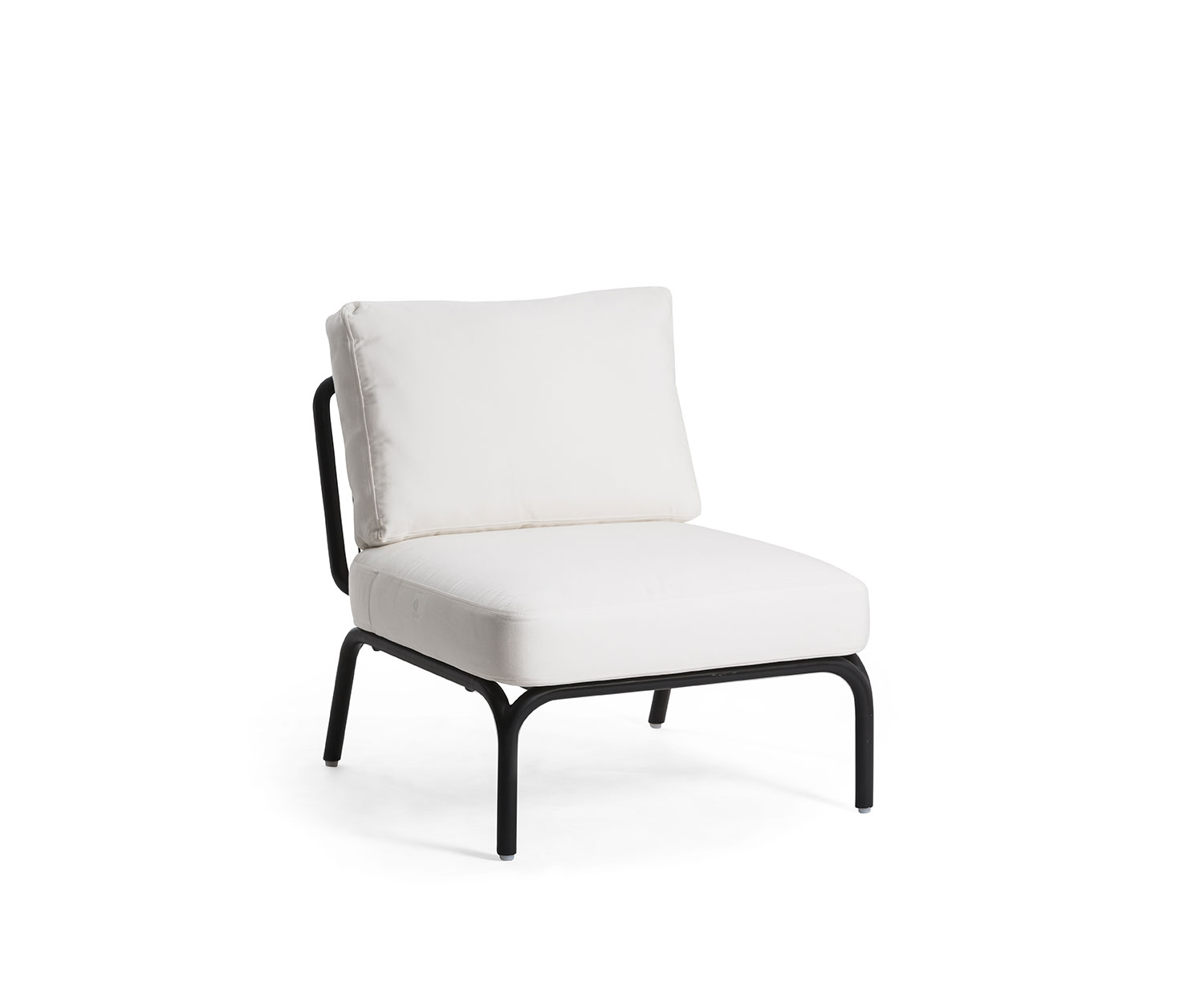 Esclusivo Oasiq Yland Designer 1 posto con cuscino di seduta e schienale bianco