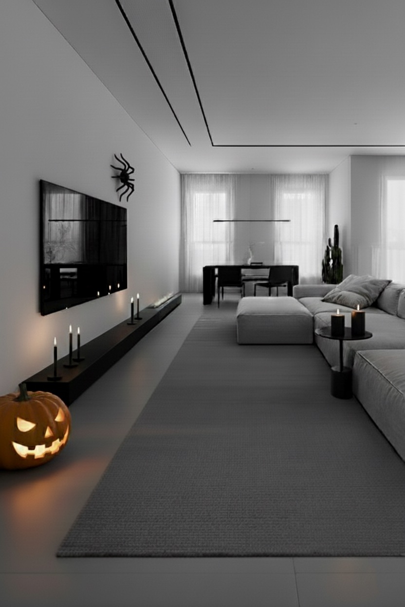 zucche-decorative-halloween-soggiorno-moderno