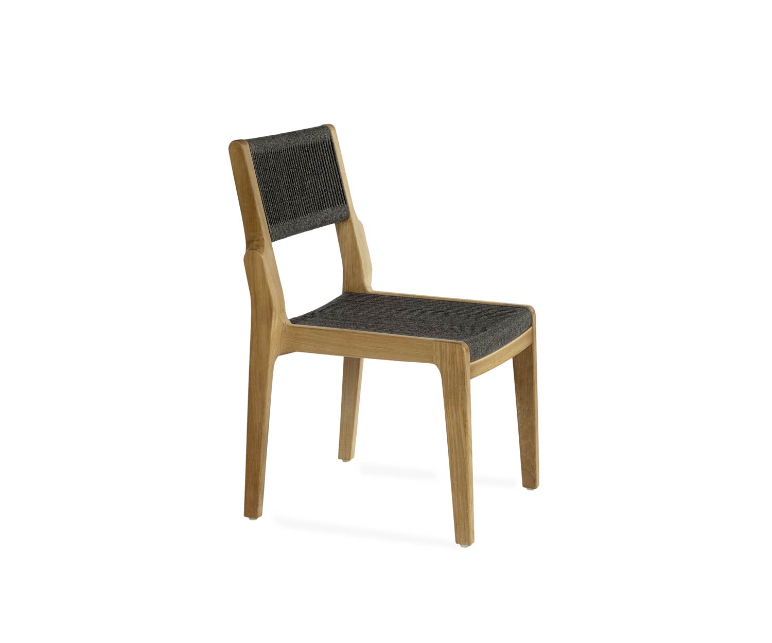 Esclusiva sedia di design Oasiq Skagen in teak con rivestimento in corda intrecciata a mano