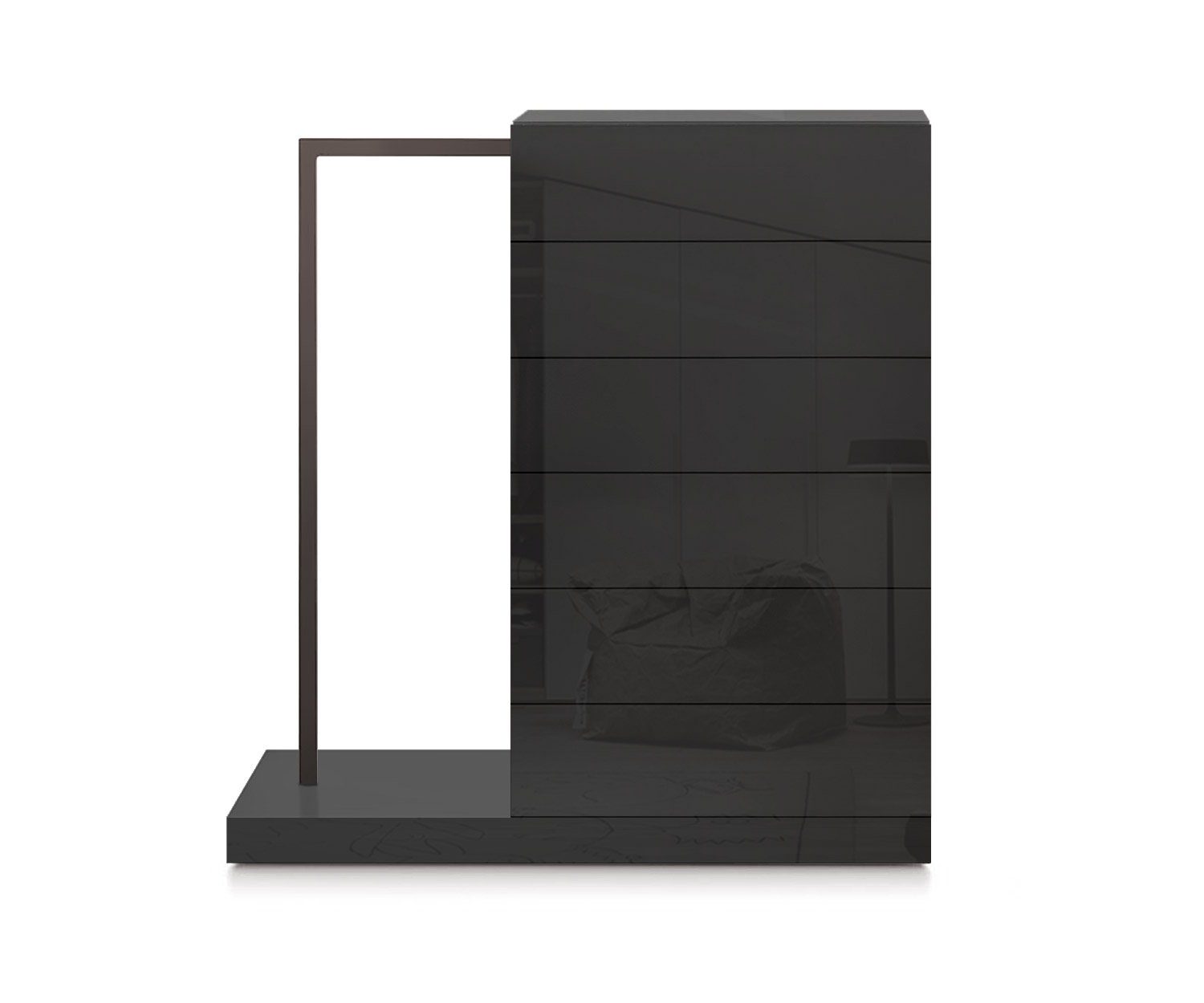 Novamobili Easy6 cassettiera alta + armadio a sinistra L64cm nero lucido418 Novamobili Easy6 cassettiera alta + armadio a sinistra L64cm nero lucido418