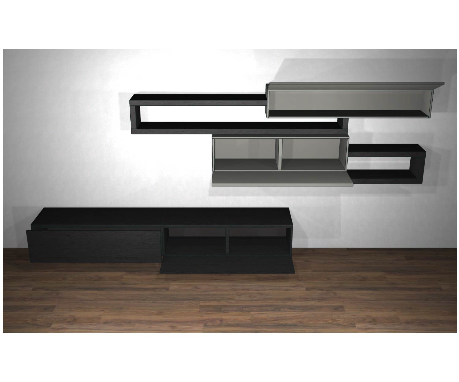 Alta qualità Livitalia Pensile di design C27 Schizzo della disposizione con ante aperte Alta qualità Livitalia Pensile di design C27 Schizzo della disposizione con ante aperte