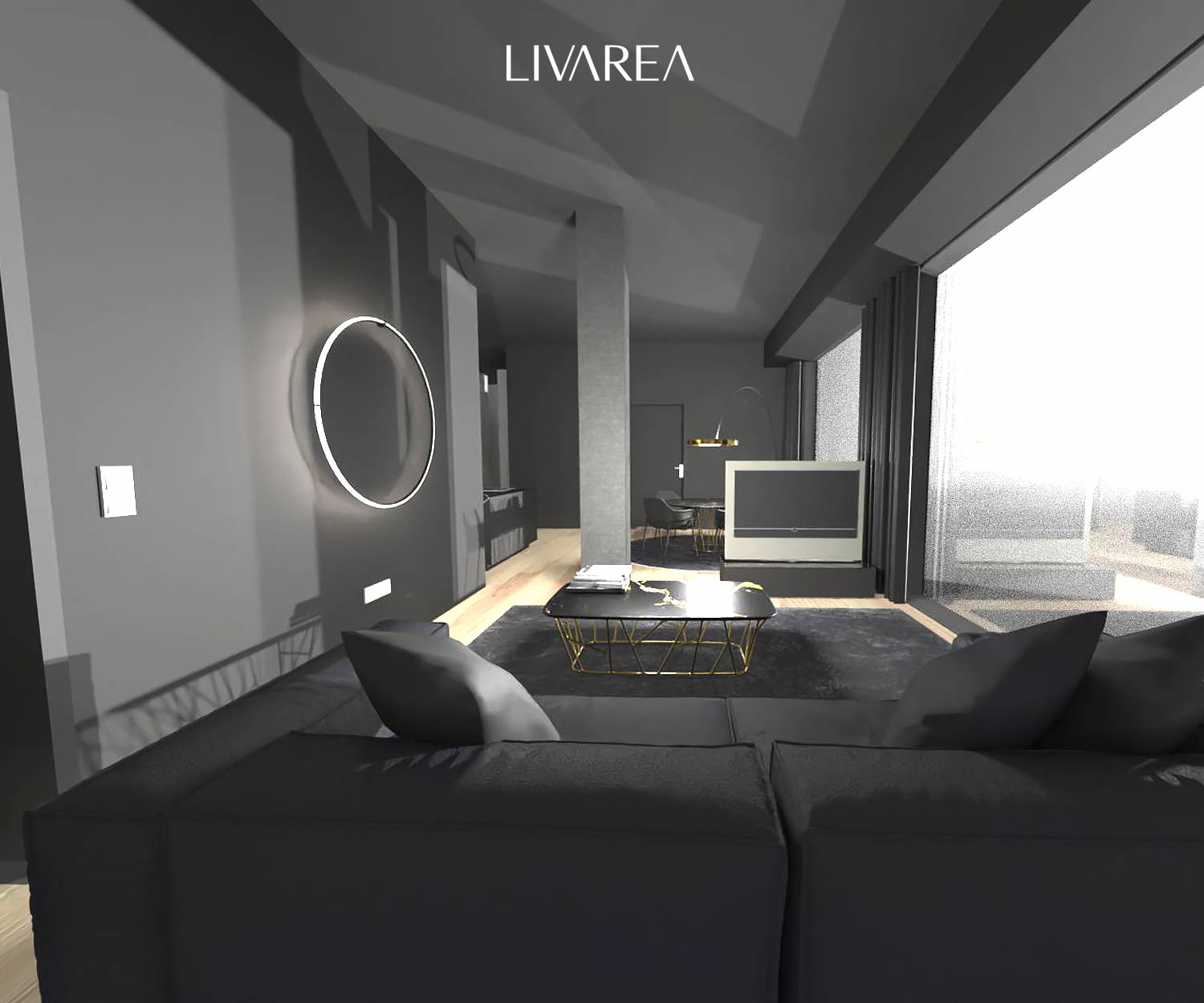 Progettazione 3D in ray-tracing del soggiorno Progettazione 3D in ray-tracing del soggiorno