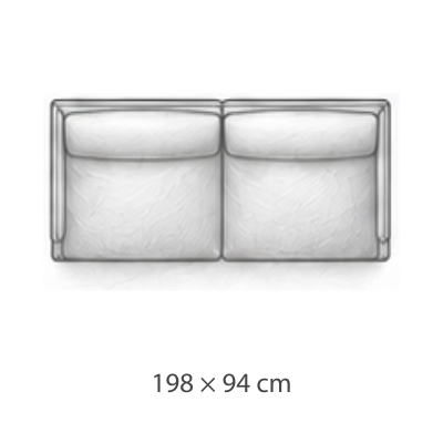 2 posti · 198 × 94 cm