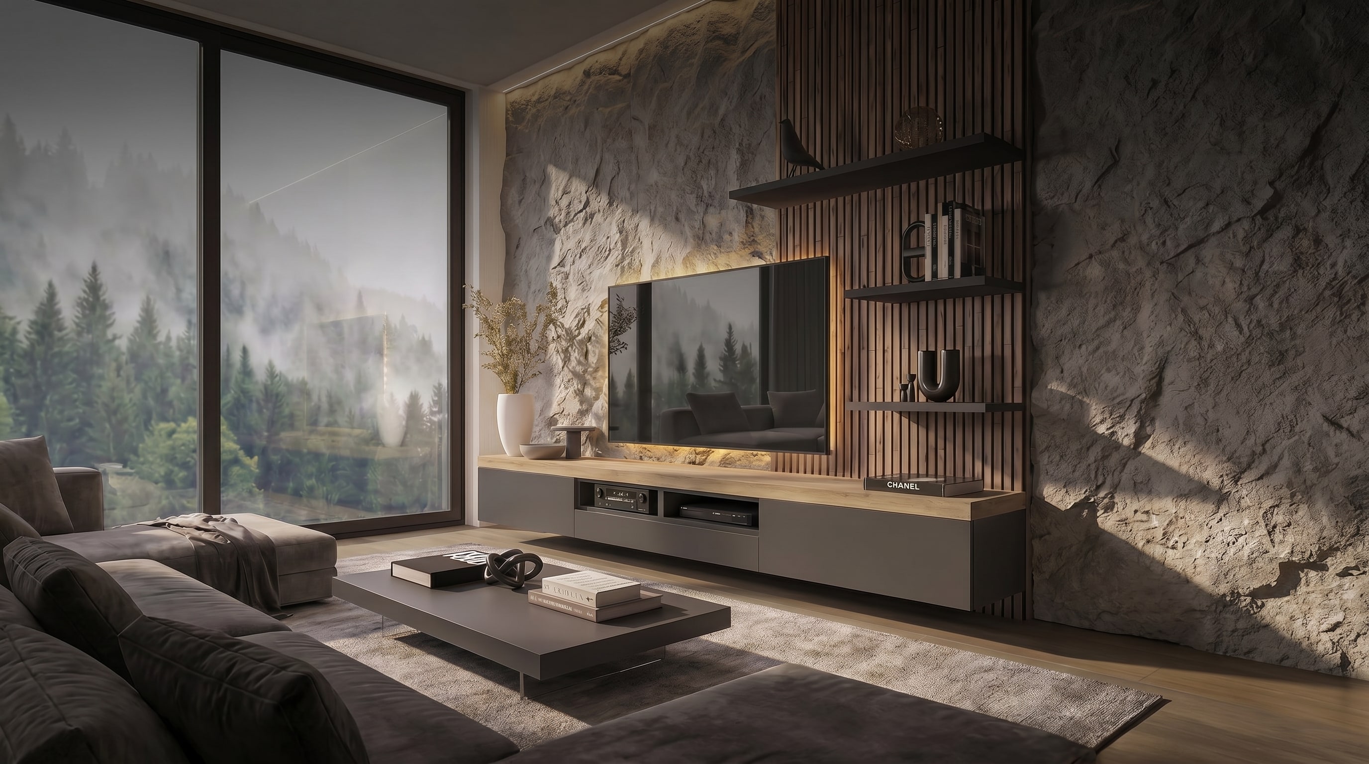 Migliorare l'Acustica del Soggiorno: 6 Consigli di Design per Ridurre il Riverbero con una Parete in Pietra