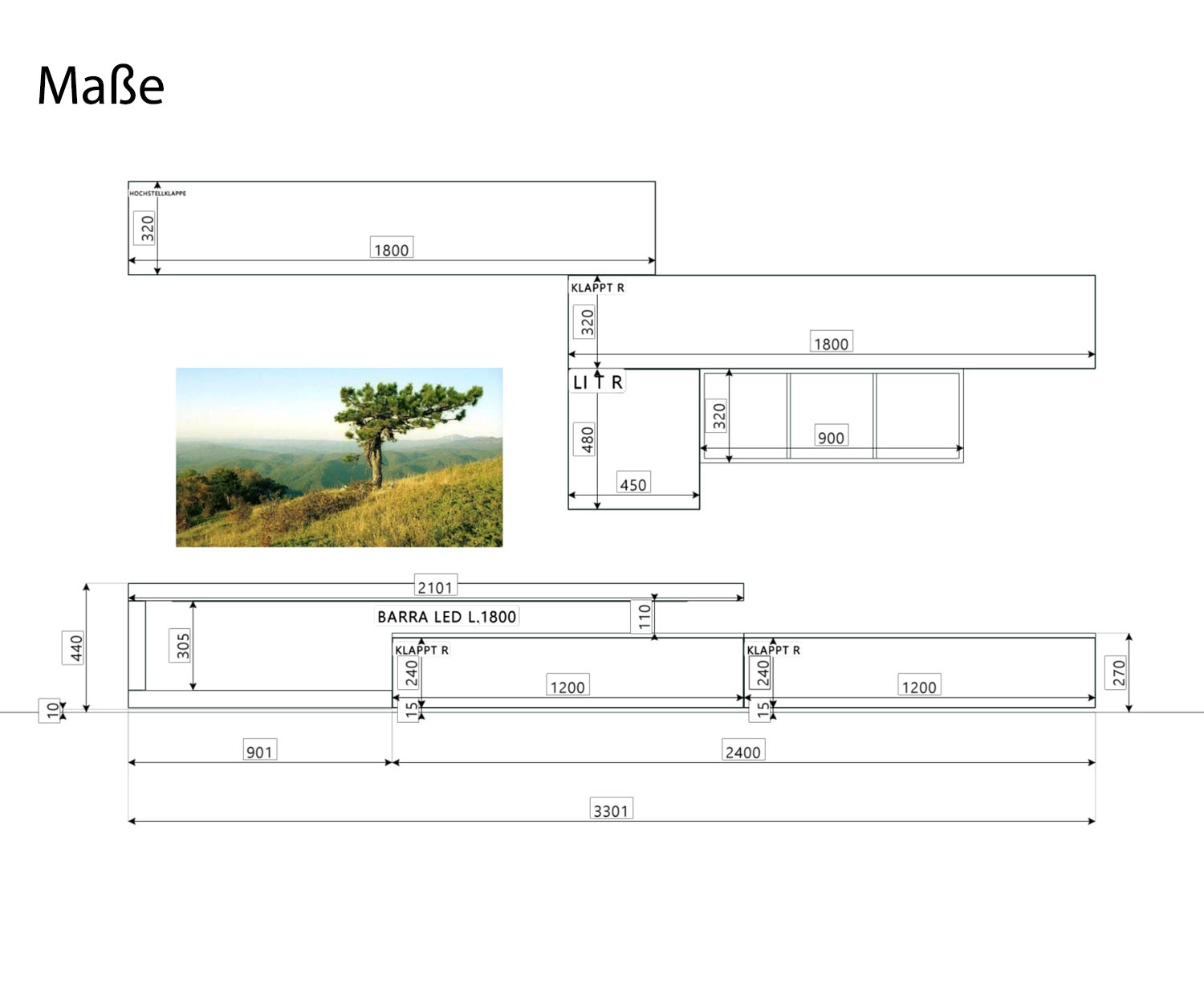 Pensile di design moderno C99 dimensioni schizzo misure Pensile di design moderno C99 dimensioni schizzo misure