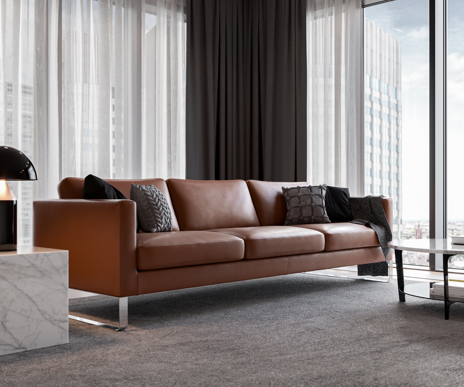 Elegance Emotion picture side in pelle cognac Elegance Emotion picture side in pelle cognac