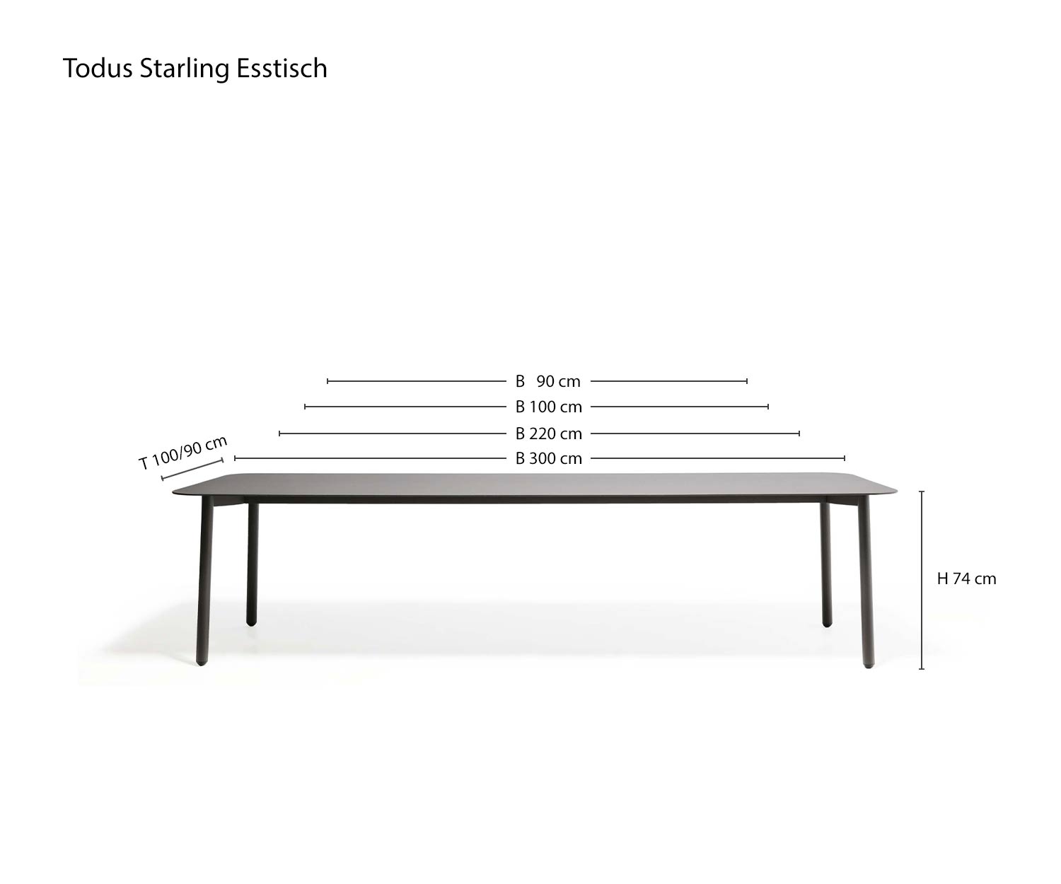 Dimensioni Tavolo da pranzo Starling Design per il giardino