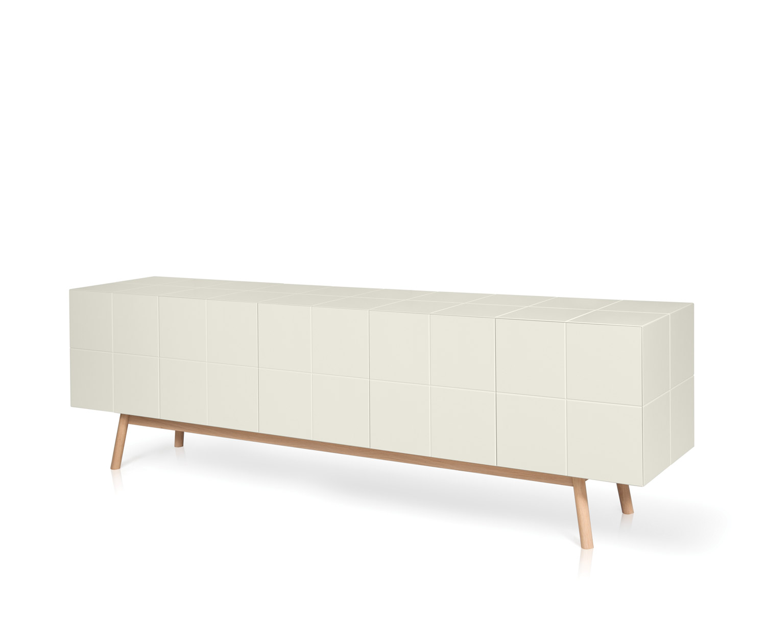 Esclusiva credenza al2 Design MOS I KO 003 B C5 in bianco con piedi massicci Esclusiva credenza al2 Design MOS I KO 003 B C5 in bianco con piedi massicci