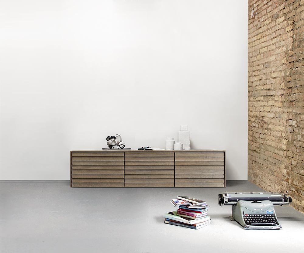 Punt Credenza Sussex da terra B177 Rovere grigio Siena Punt Credenza Sussex da terra B177 Rovere grigio Siena