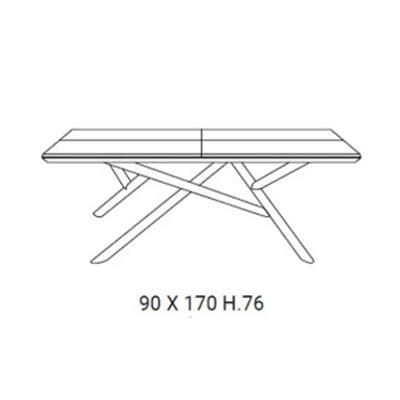 L 170 x 90 / H 76 cm estensibile a 224 x 118 / H 76 cm | Rovere carbone nero (come da fig.)