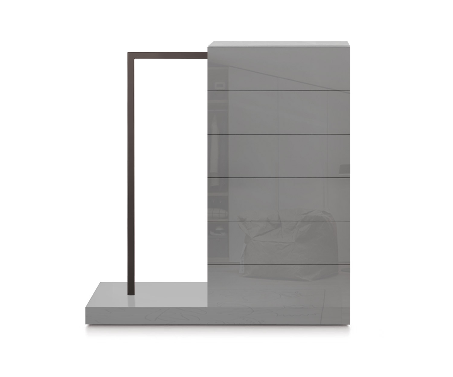 Novamobili Easy6 cassettiera alta + armadio a sinistra L54cm grigio chiaro lucido430 Novamobili Easy6 cassettiera alta + armadio a sinistra L54cm grigio chiaro lucido430