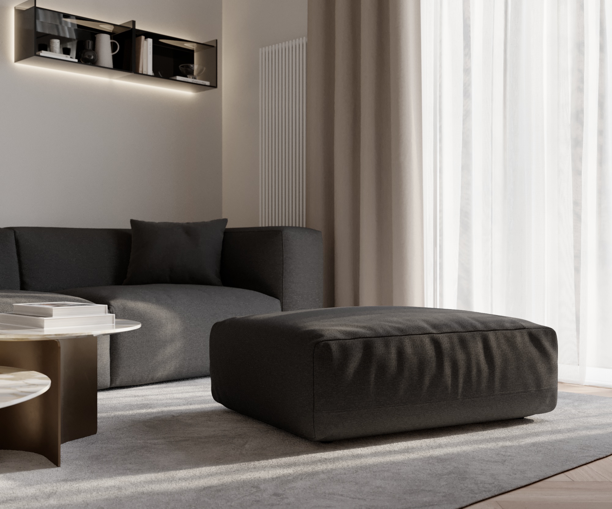 Sgabello a nuvola Immagine emozionale laterale Sgabello a nuvola Immagine emozionale laterale