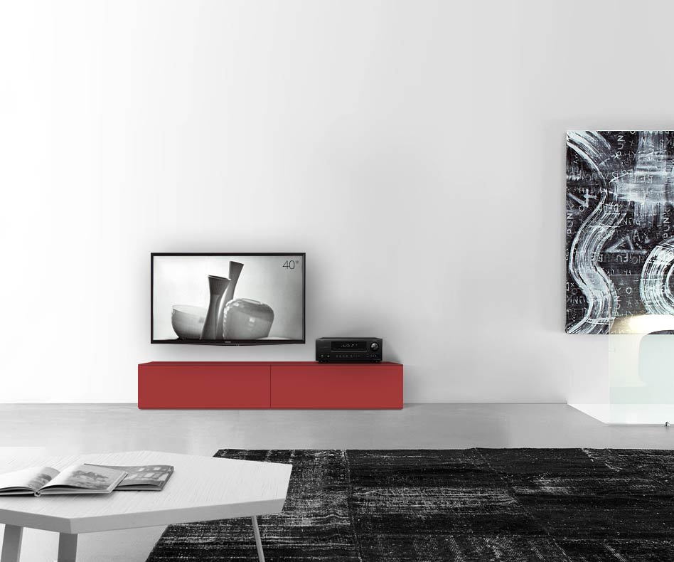/Piano ribassato design B180 H35 rosso opaco