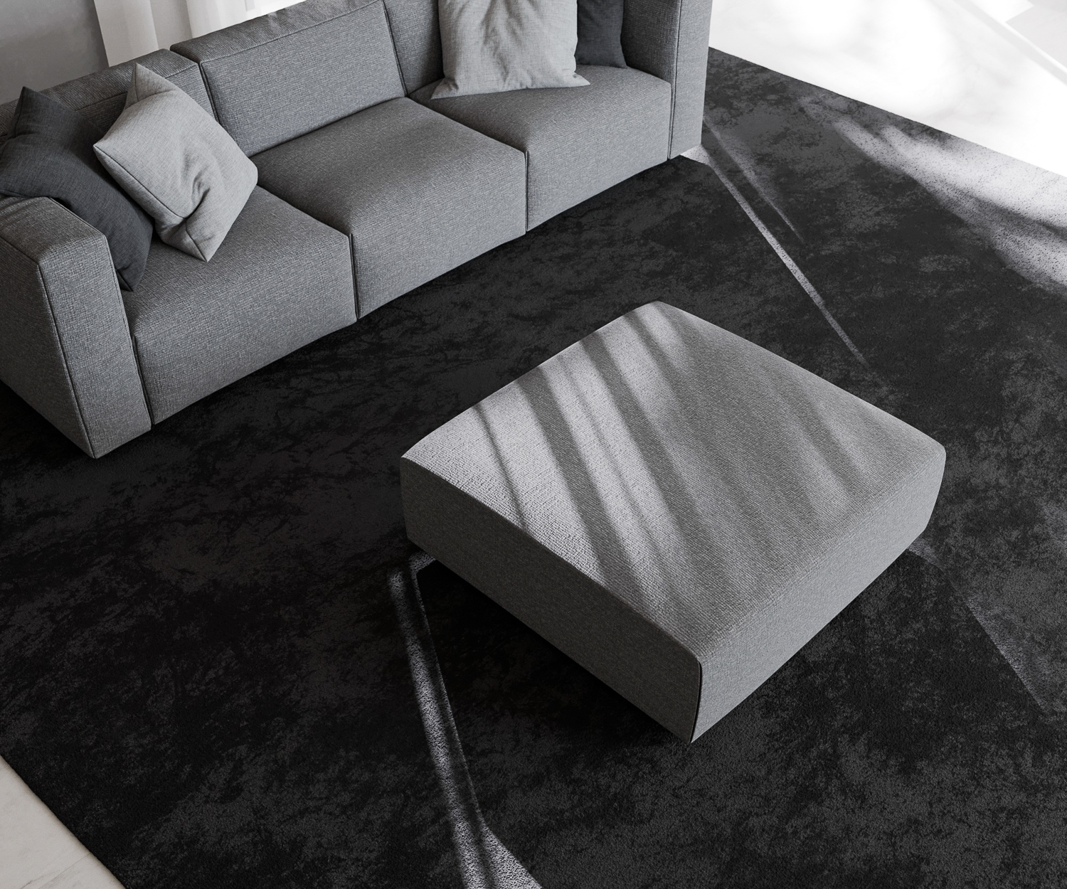 Sgabello di design Match Prosoria da sopra copertura grigia confortevole arredamento per il soggiorno pouf rettangolare superficie