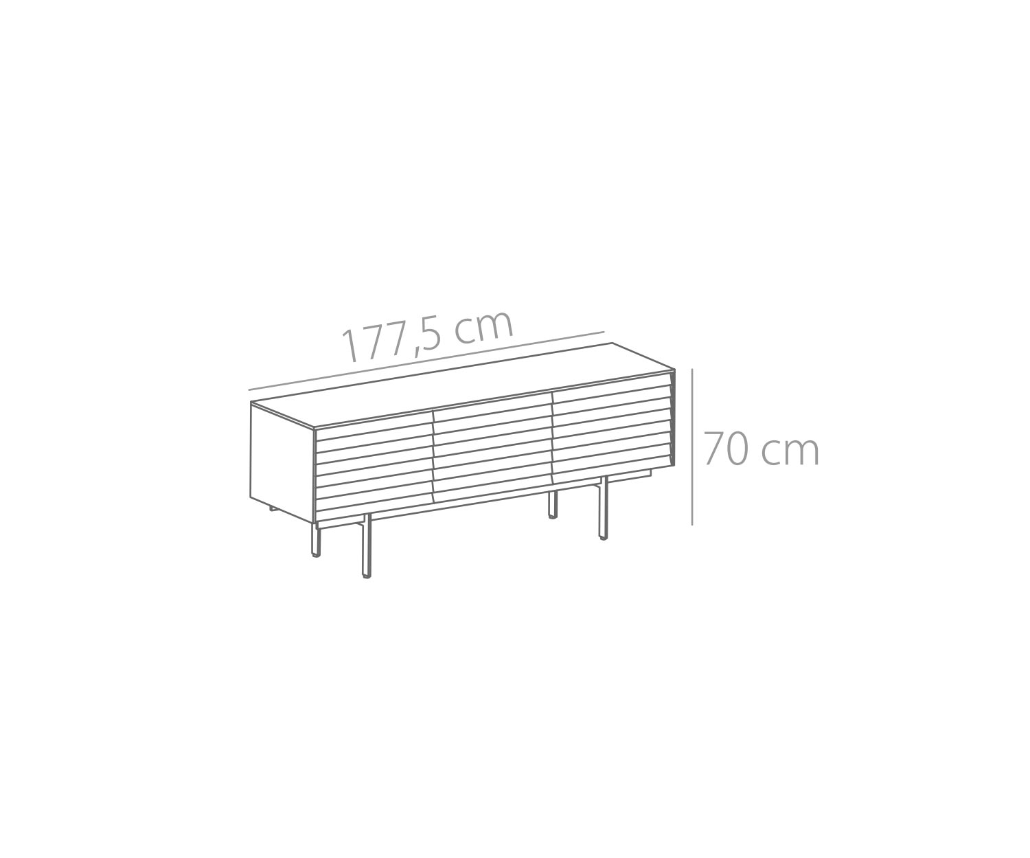 Punt Credenza Sussex con piedini B177 schizzo