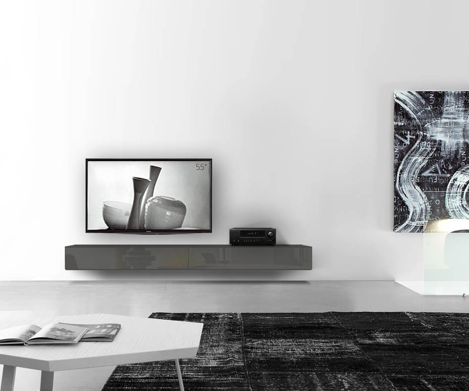 /Muro basso di design B240 H25 5 grigio scuro lucido /Muro basso di design B240 H25 5 grigio scuro lucido