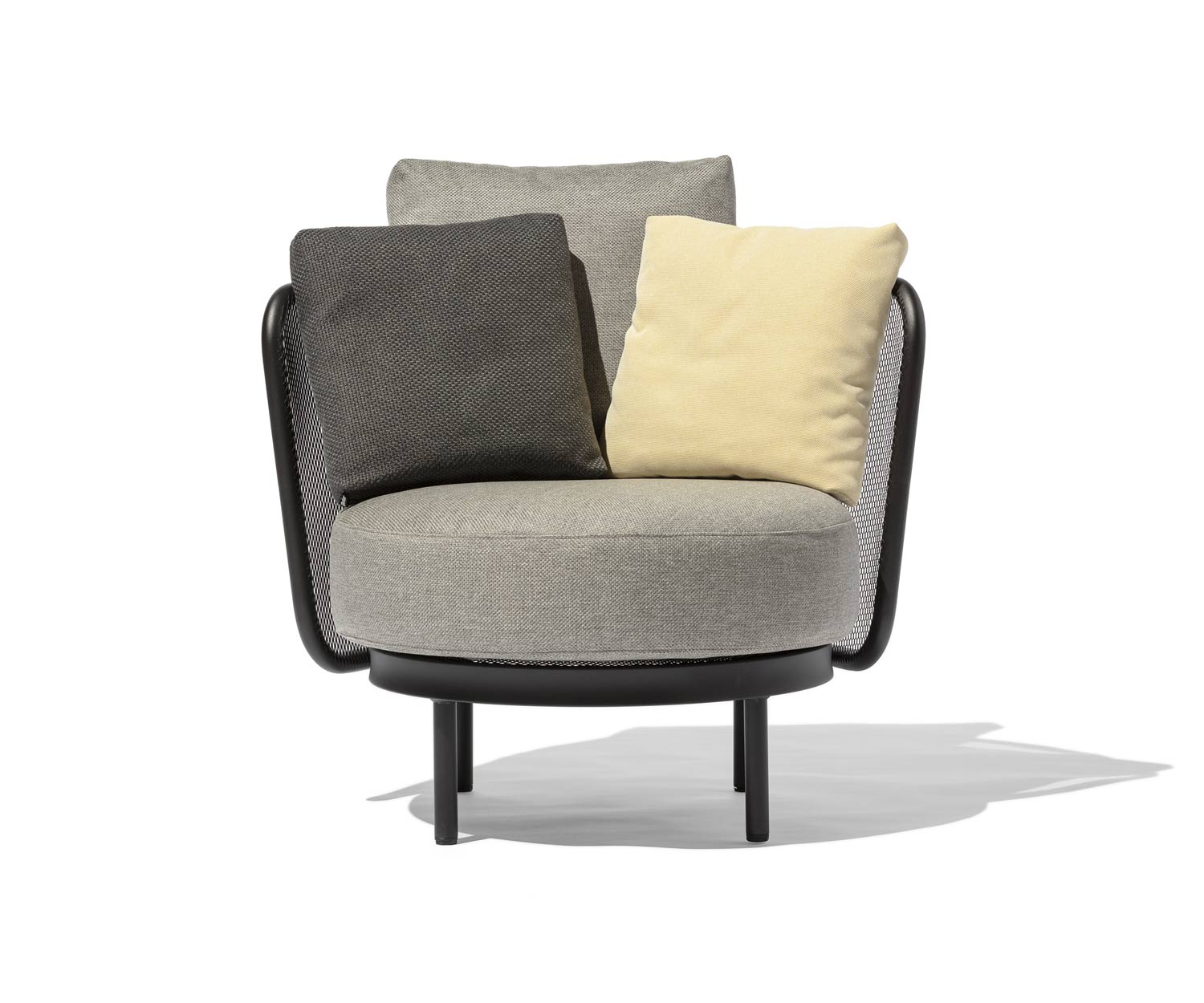 Resistente alle intemperie Todus Baza Round Design, sedia a sdraio con set di cuscini