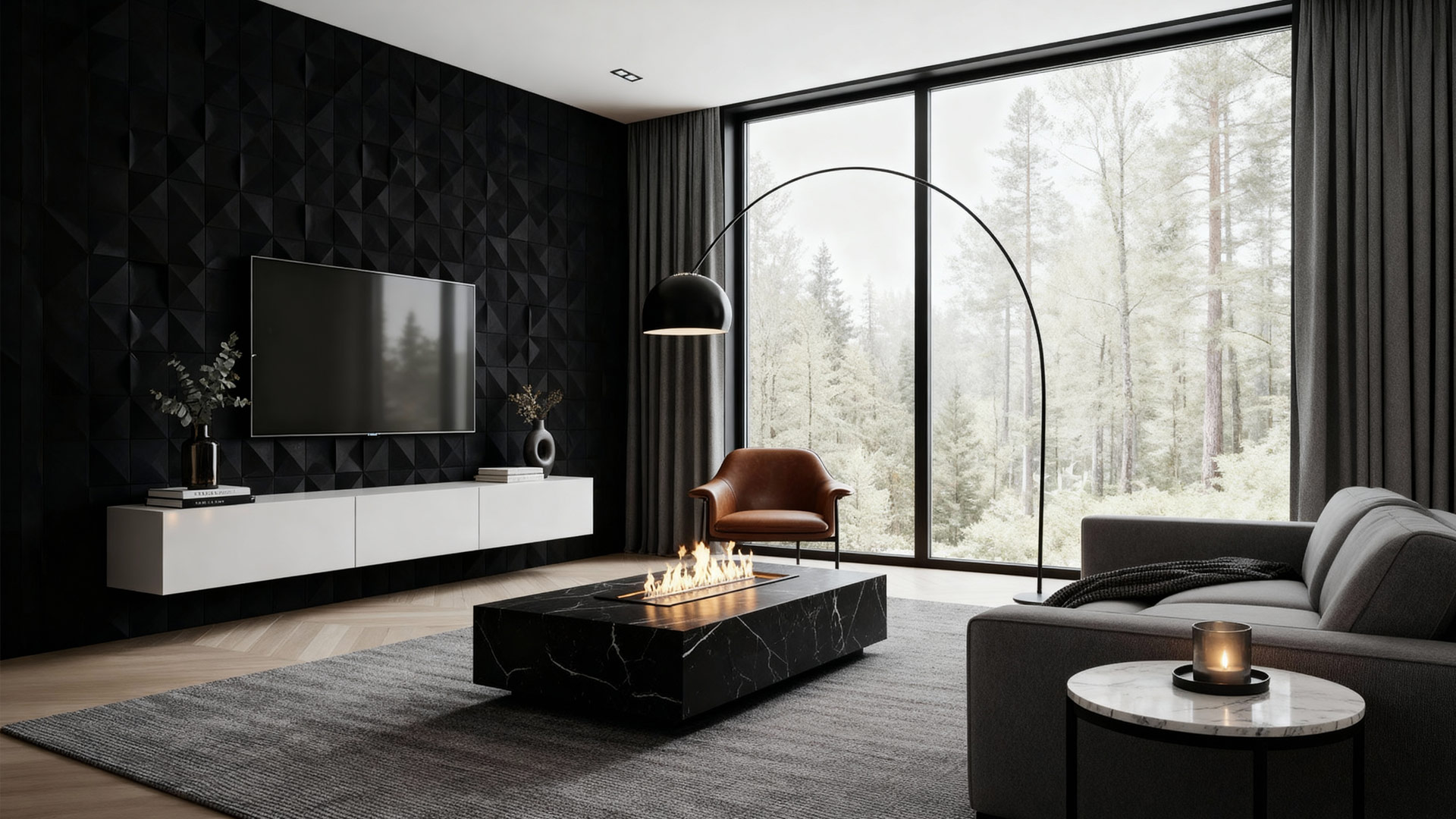 8 Ideen für schwarze Wohnzimmer