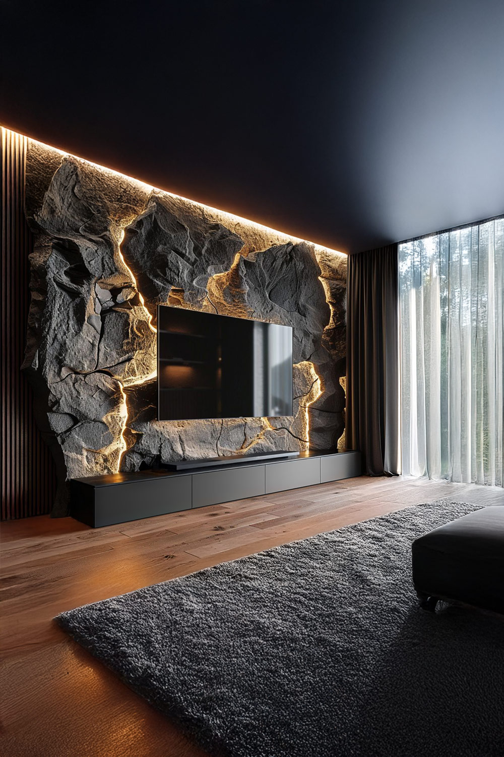 parete-in-pietra-in-soggiorno-dietro-la-tv