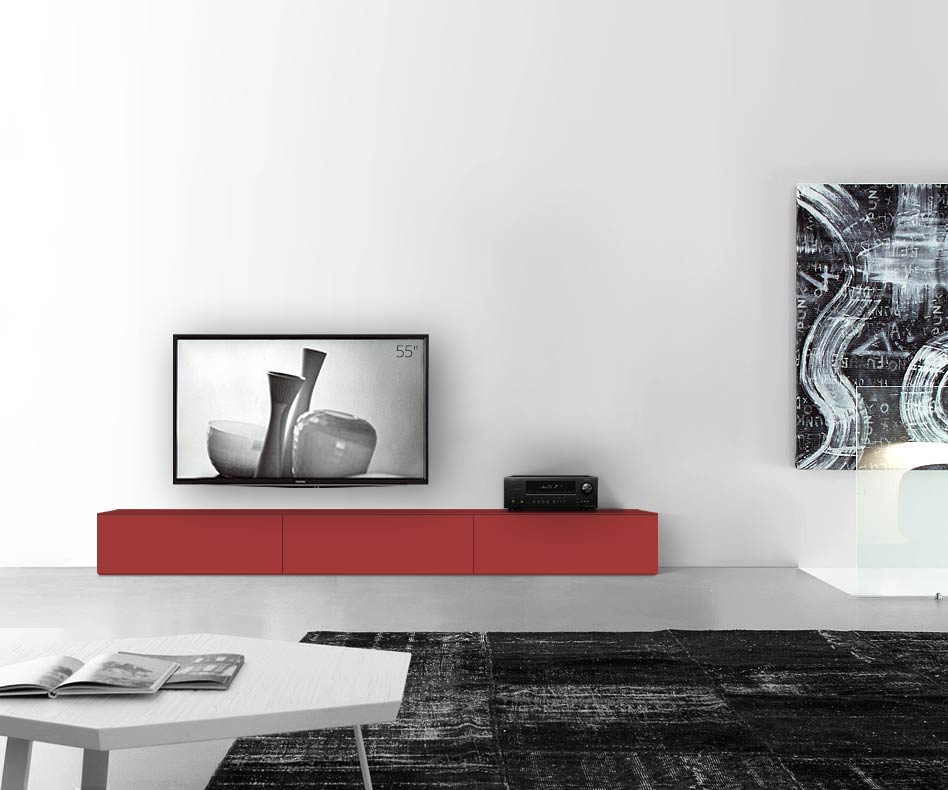 /Piano ribassato design B270 H35 rosso opaco /Piano ribassato di design B270 H35 rosso opaco