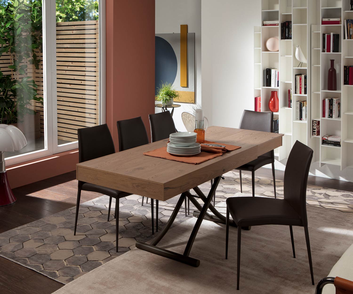 Ozzio Tavolo Newood T123 legno PZ 93 piano in rovere naturale Ozzio Tavolo Newood T123 legno PZ 93 piano in rovere naturale