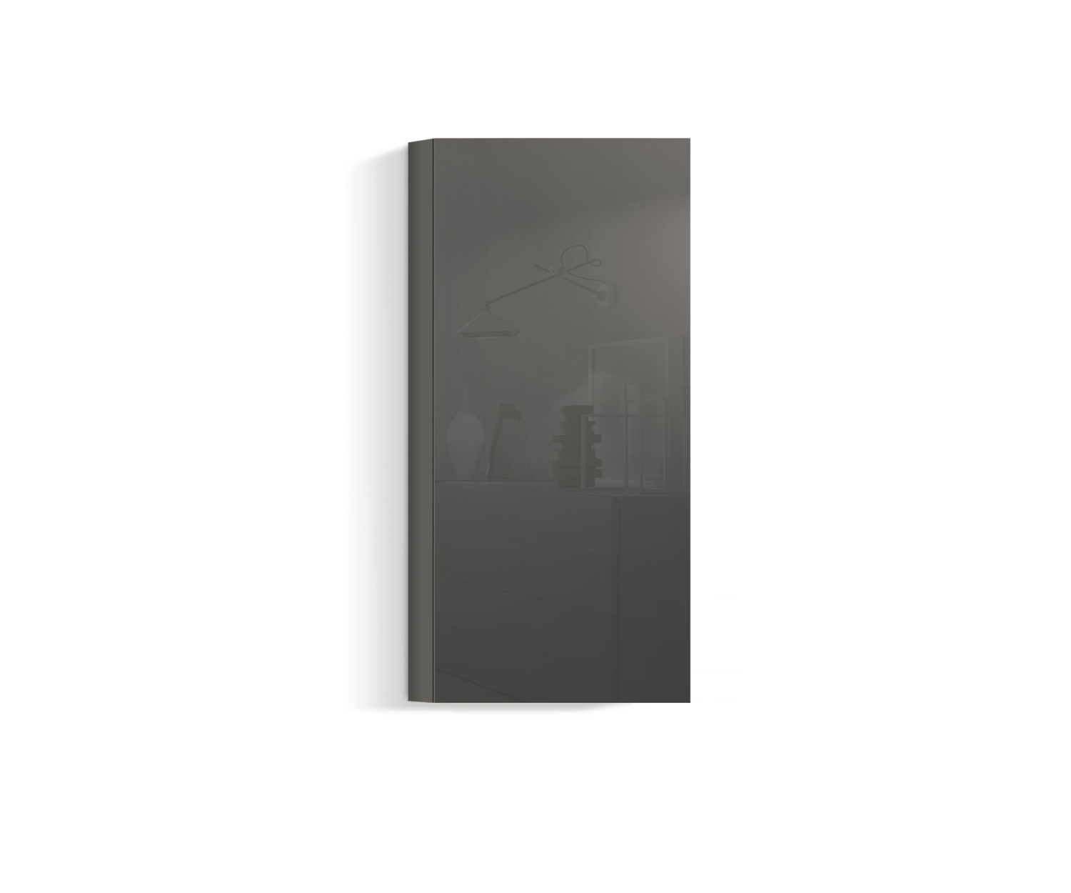 Parete attrezzata di design per soggiorno Vertical H128 L60 quarz410 Parete attrezzata di design per soggiorno Vertical H128 L60 quarz410