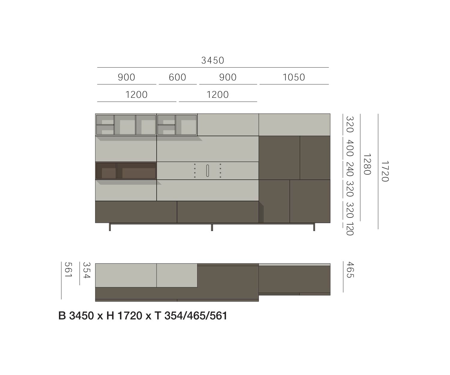 Livitalia Parete attrezzata di design C34 Dimensioni Schizzo Misure Misure Livitalia Parete attrezzata di design C34 Dimensioni Schizzo Misure Misure