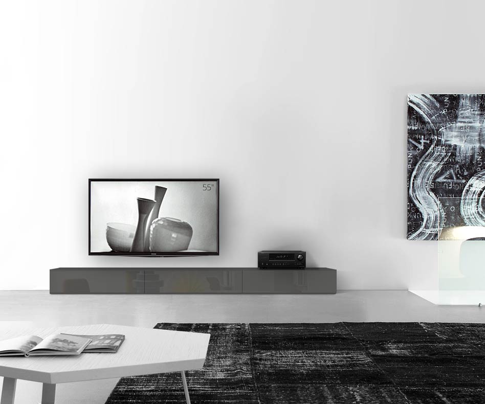 /Piano ribassato di design B270 H27 grigio scuro lucido /Piano ribassato di design B270 H27 grigio scuro lucido