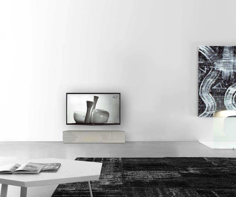 /Piano ribassato di design B120 H27 grigio chiaro lucido /Piano ribassato di design B120 H27 grigio chiaro lucido