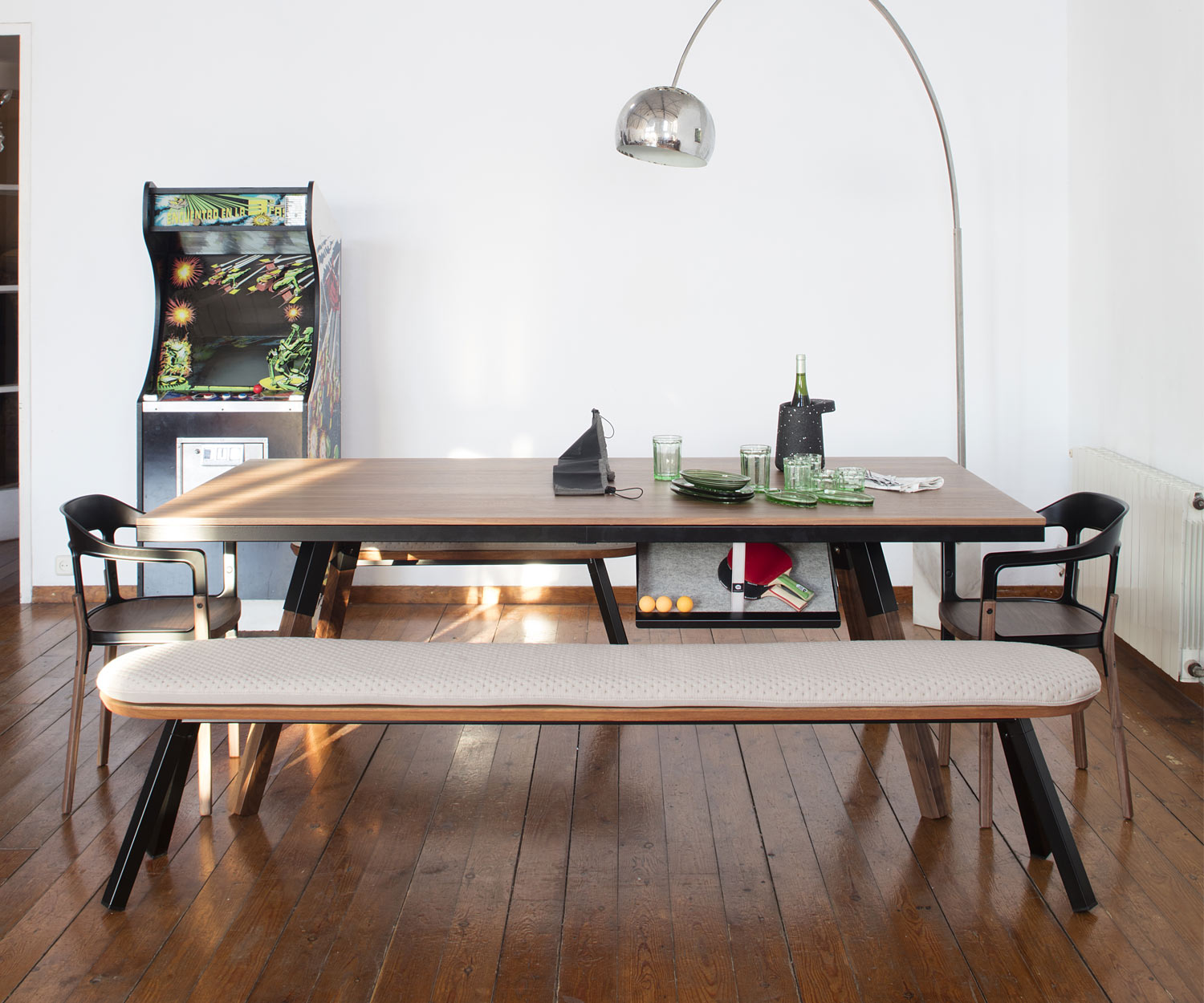 RS Barcelona Tavolo da ping pong con piano in noce RS Barcelona Tavolo da ping pong con piano in noce