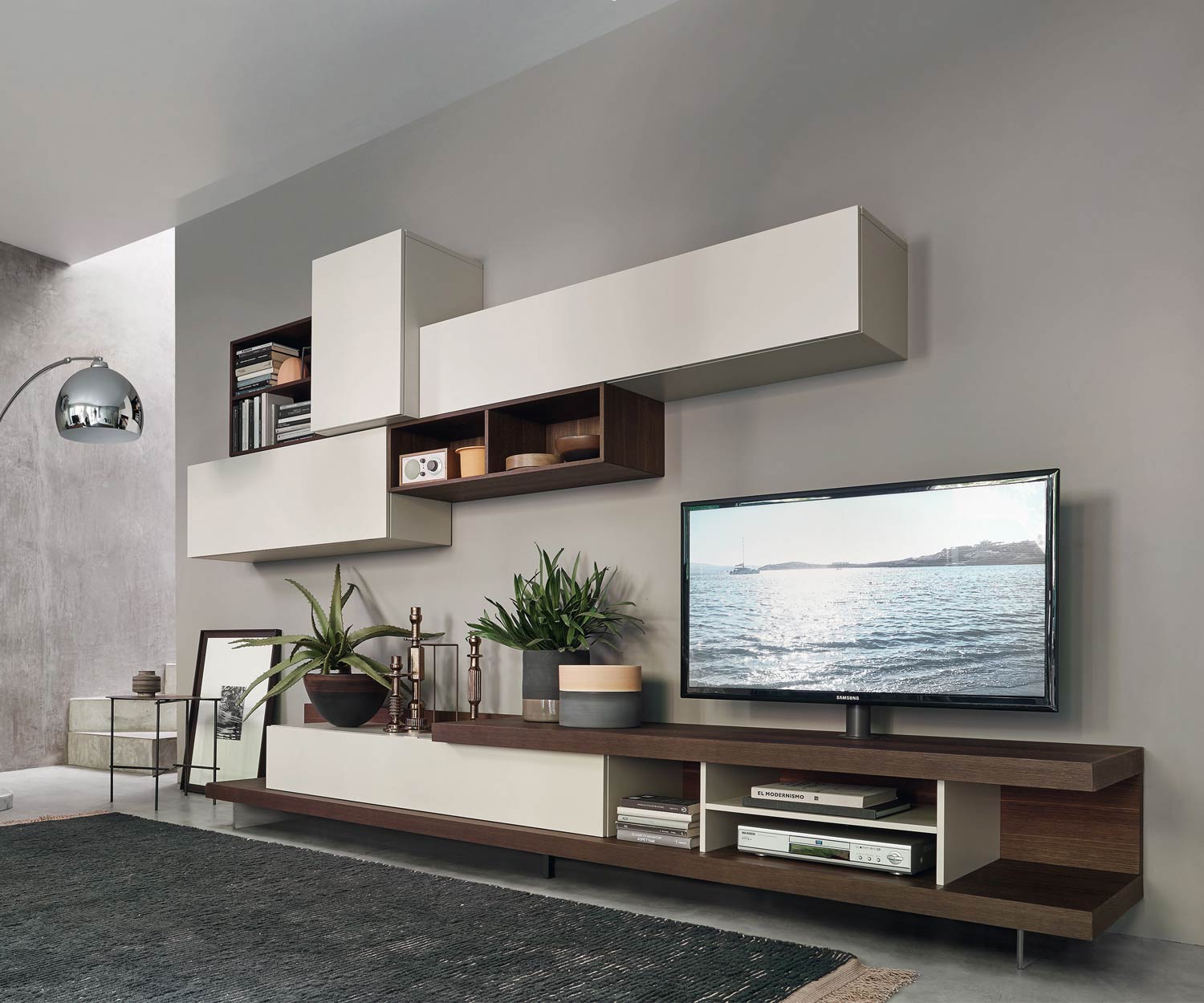 Esclusivo Livitalia Parete attrezzata design C52 con pensili e lavagne design TV Esclusivo Livitalia Parete attrezzata design C52 con pensili e lavagne design TV