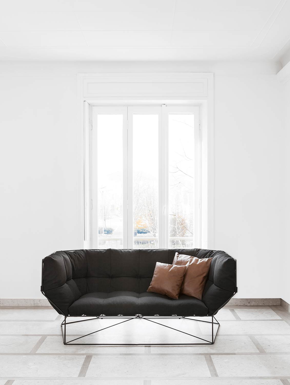 Divano lounge design nero Sphaus foxhole 200