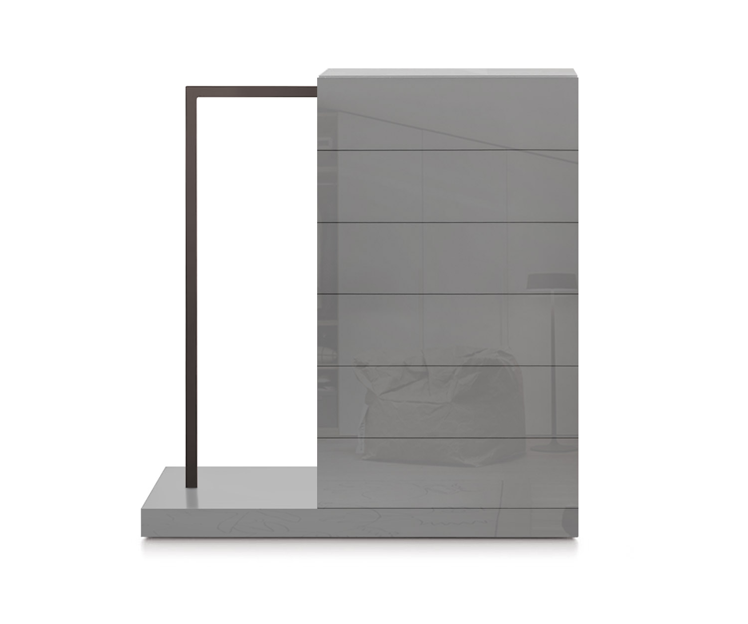 Novamobili Easy6 cassettiera alta + armadio a sinistra L64cm grigio chiaro lucido430 Novamobili Easy6 cassettiera alta + armadio a sinistra L64cm grigio chiaro lucido430