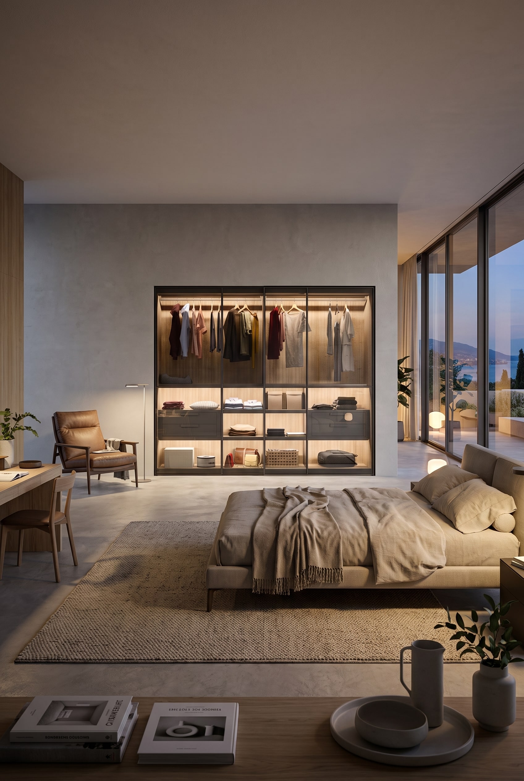 Modernes Schlafzimmer mit Schiebetürenschrank Modernes Schlafzimmer mit Schiebetürenschrank