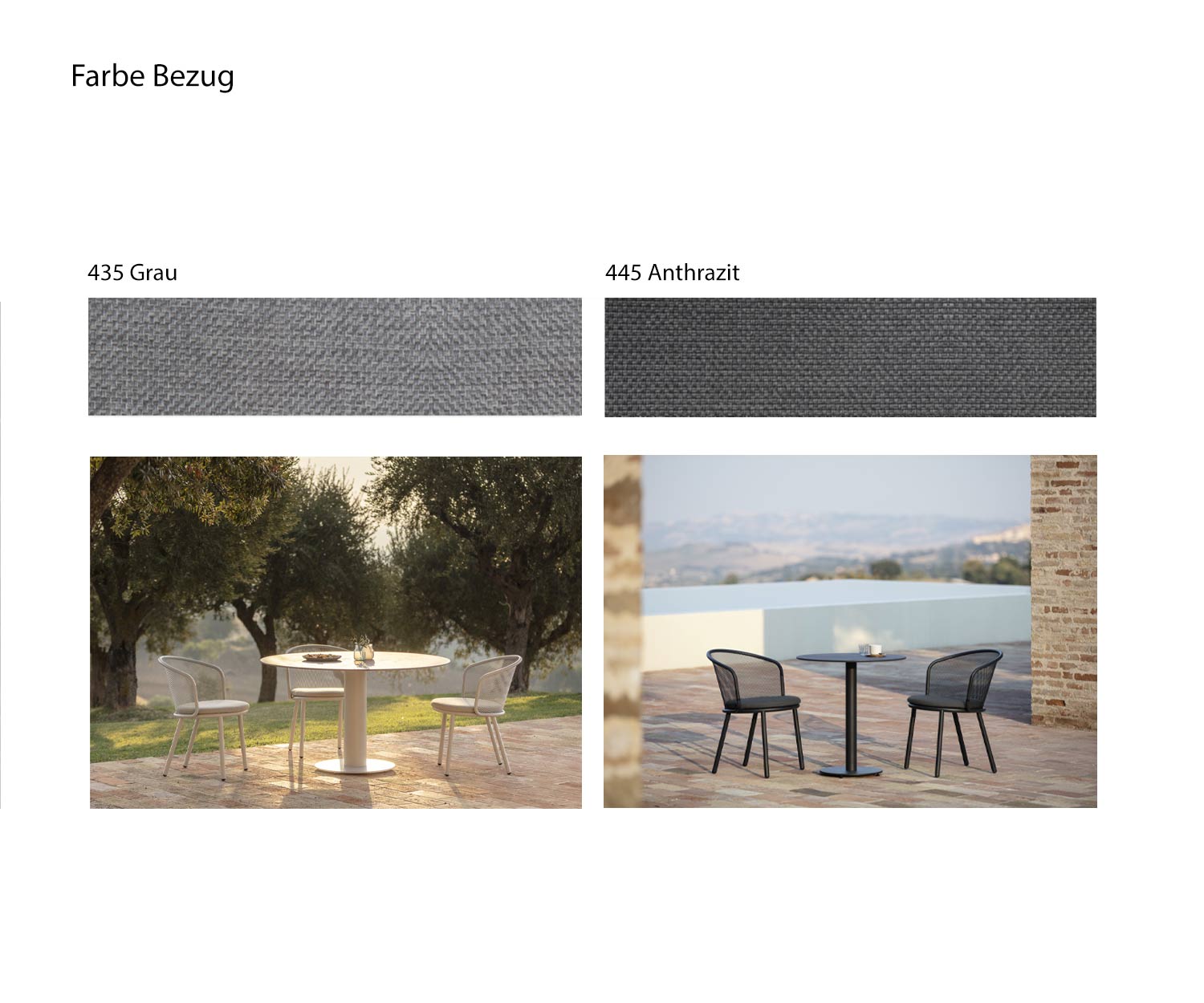 Todus Starling Design divano da balcone colori tessuto di rivestimento grigio antracite