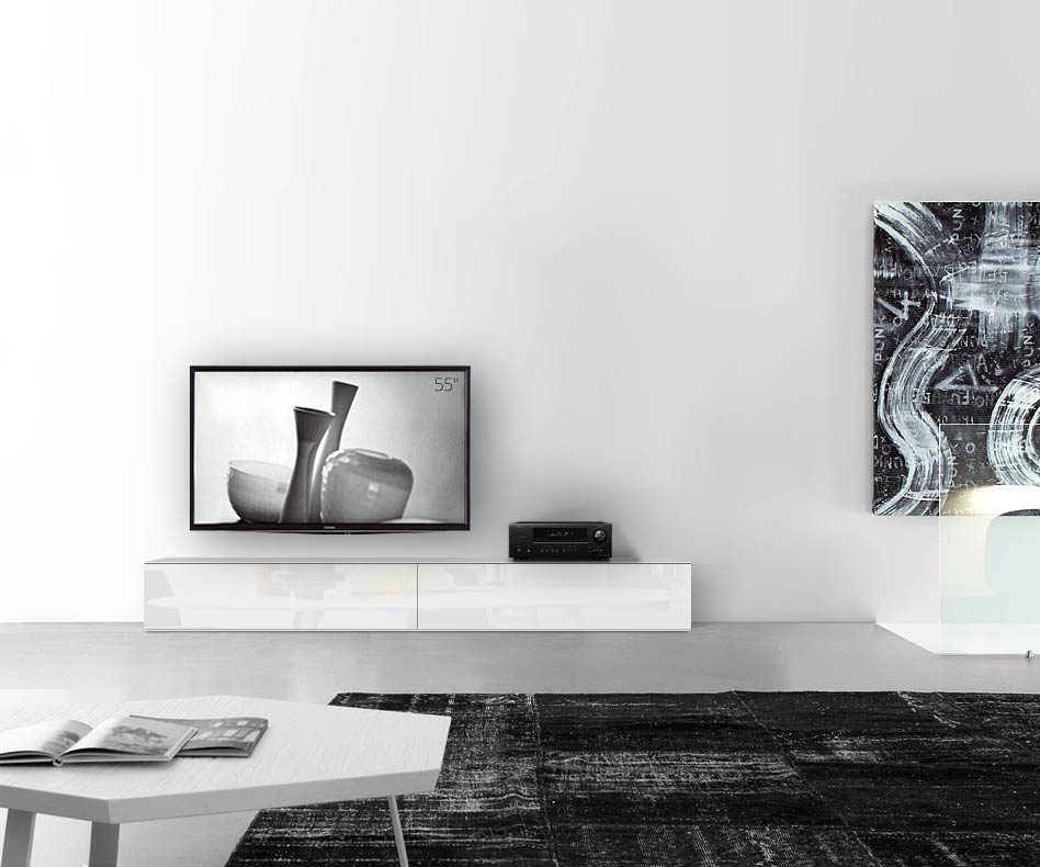 /Piano ribassato design B240 H35 bianco lucido /Piano ribassato di design B240 H35 bianco lucido