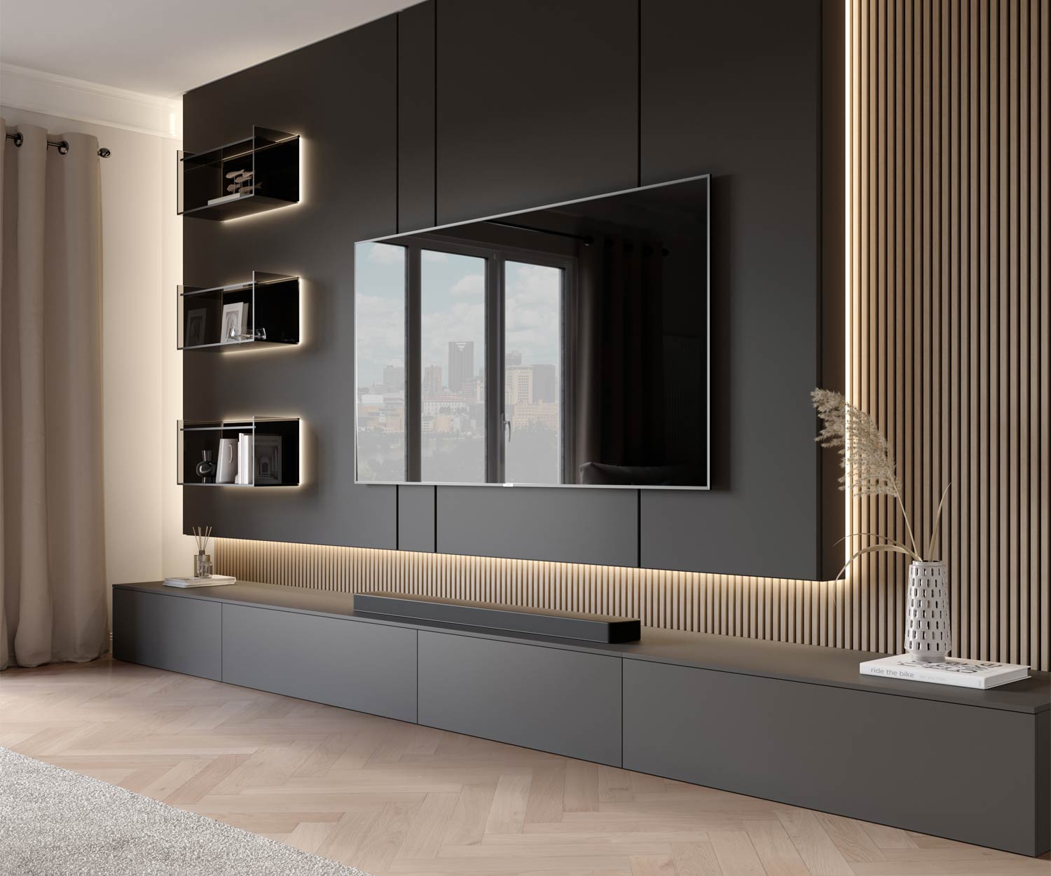 Livitalia Parete TV dal design lussuoso C100 (1) Livitalia Parete TV dal design lussuoso C100 (1)