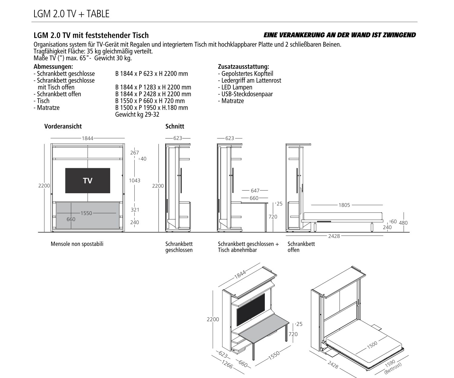 Clei LGM Armadio letto scrivania Clei LGM Armadio letto scrivania