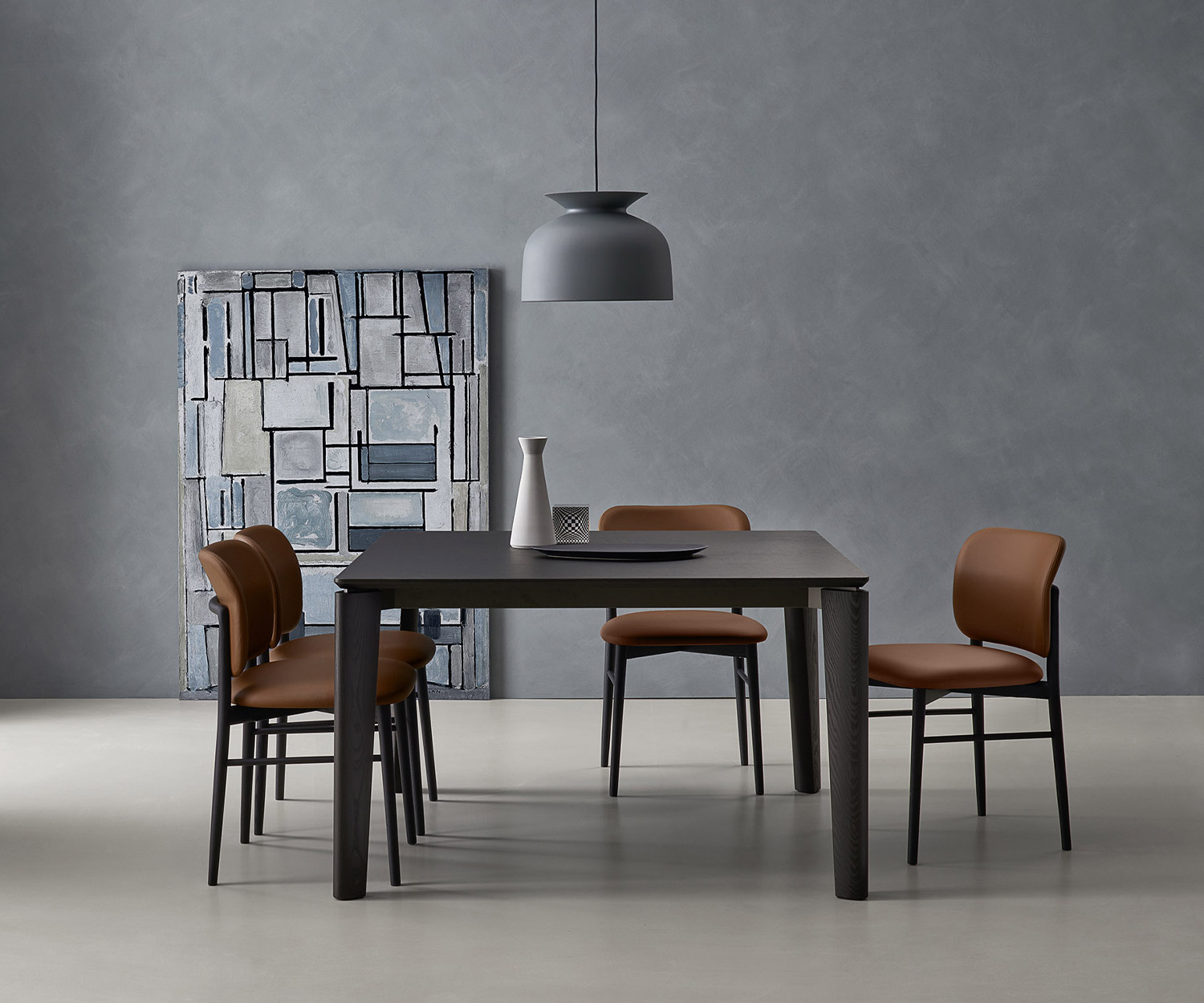 Esclusivo Livitalia Design Tavolo da pranzo Desco allungabile in legno di rovere Carbone Esclusivo Livitalia Design Tavolo da pranzo Desco allungabile in legno di rovere Carbone