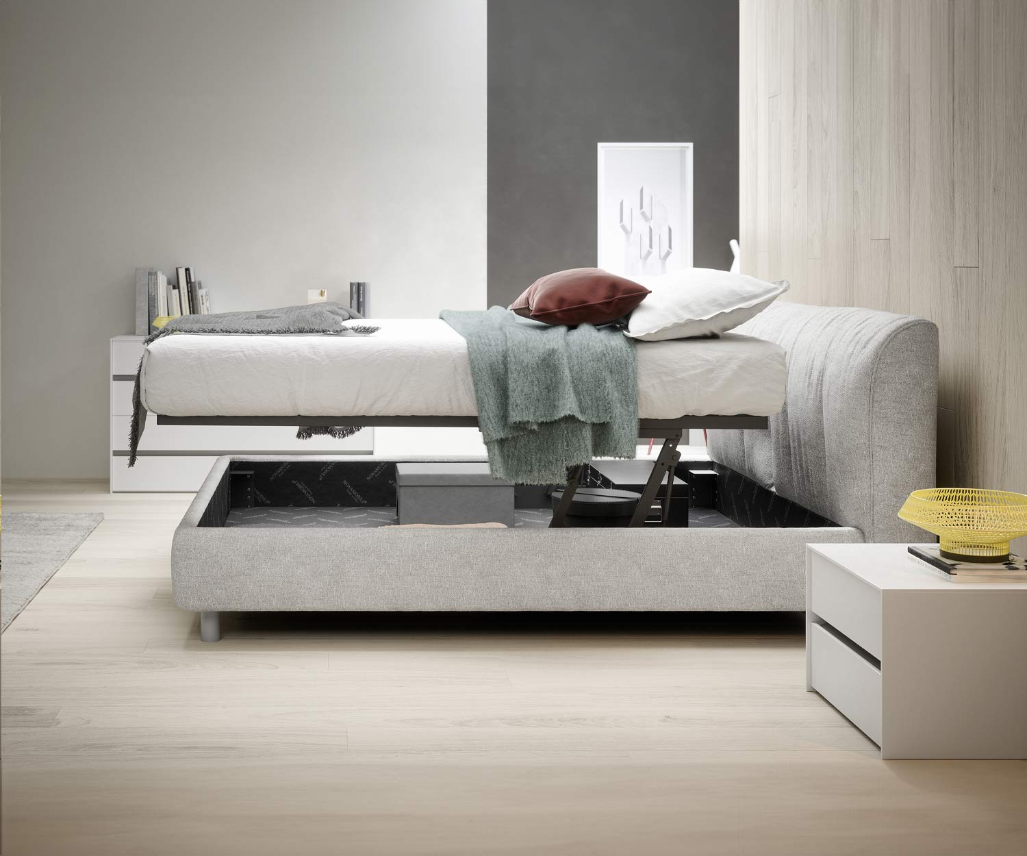 Novamobili Letto imbottito Belleville con base letto Novamobili Letto imbottito Belleville con base letto