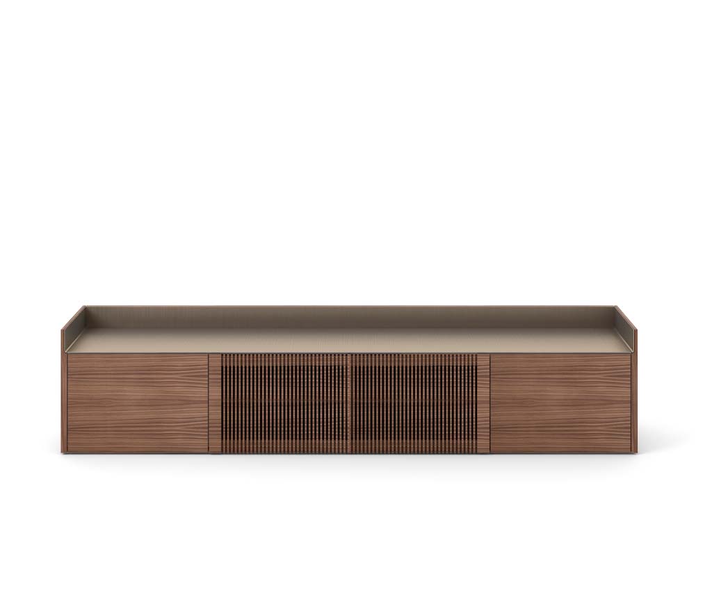 Punt Stoccolma TV design credenza bassa piedi appesi a parete rovere noce alluminio oro rosa bronzo Punt Stoccolma TV design credenza bassa piedi appesi a parete rovere noce alluminio oro rosa bronzo