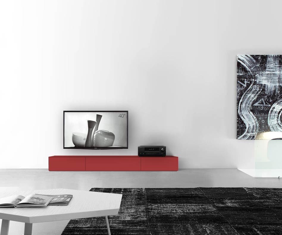 /Piano ribassato di design B210 H27 rosso opaco /Piano ribassato di design B210 H27 rosso opaco