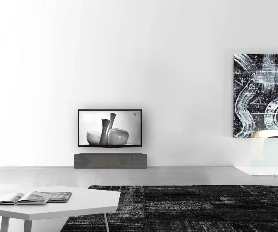 /Piano ribassato di design B120 H27 grigio scuro lucido /Piano ribassato di design B120 H27 grigio scuro lucido