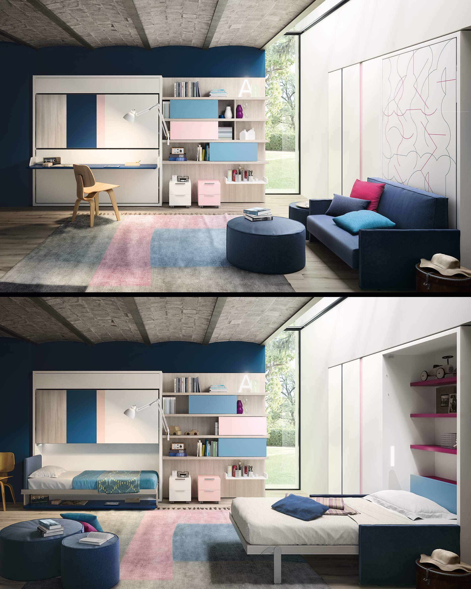 camera dei giovani letto pieghevole armadio Clei Kali Duo Board Altea 120 BookSofa camera dei giovani letto pieghevole armadio Clei Kali Duo Board Altea 120 BookSofa