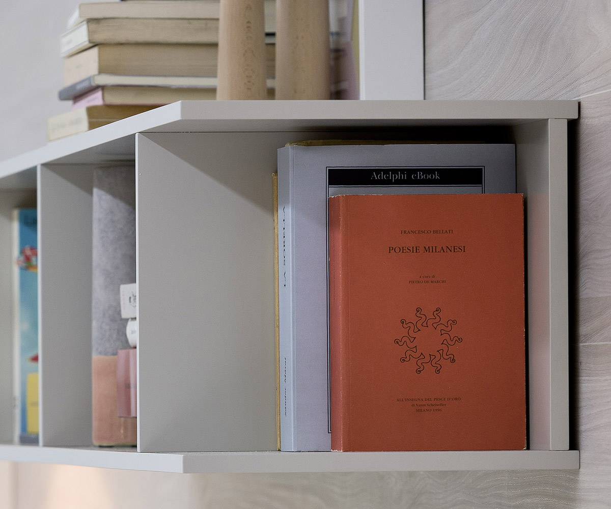 Novamobili Libreria a parete Butterfly Orizzontale bianco Novamobili Libreria a parete Butterfly Orizzontale bianco